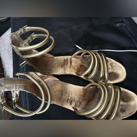 Prada gladiator sandals rope cuff shoe strap sandals ankle bracelet flats y2k - Picture 1 of 9
